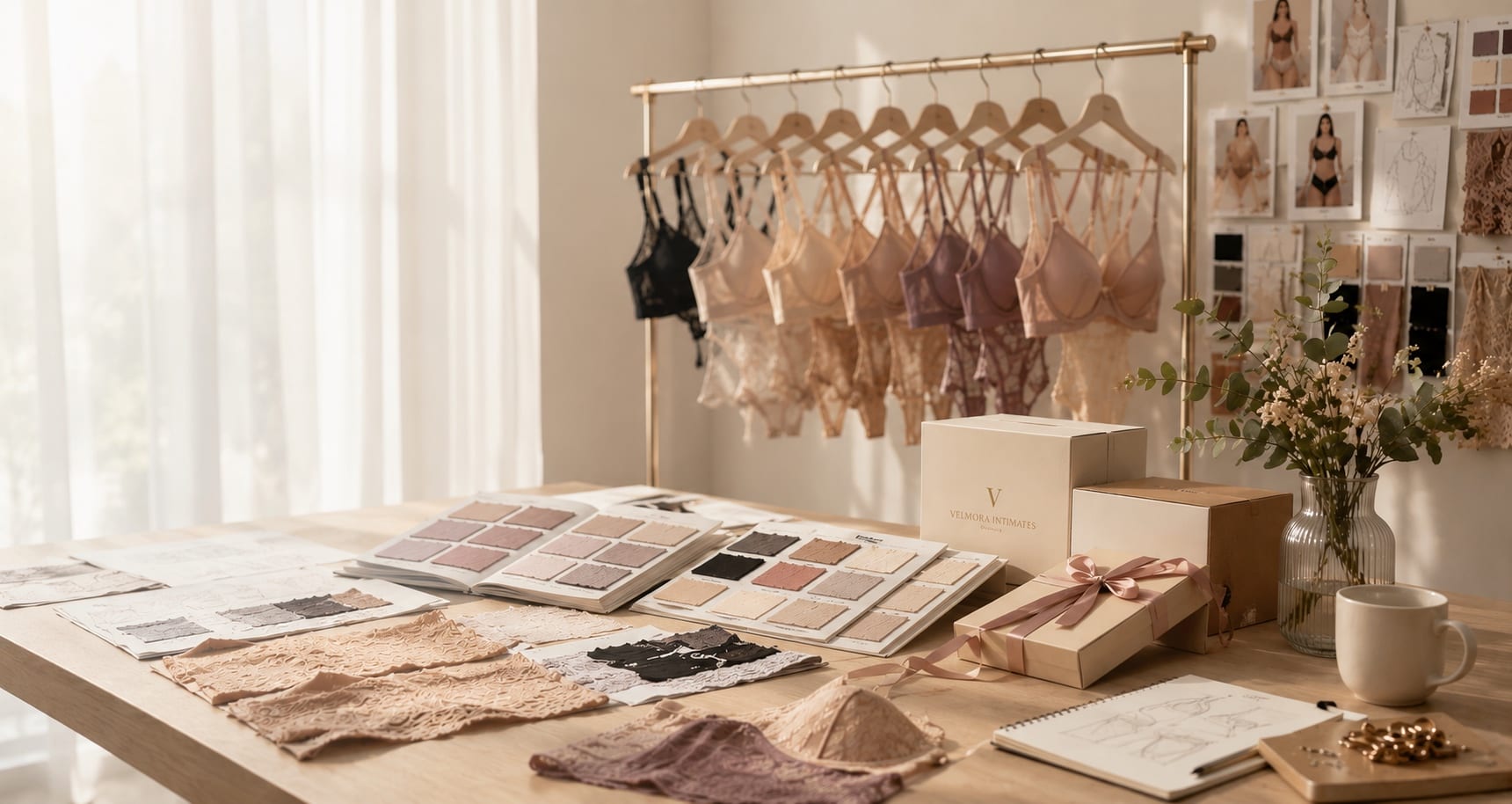 Velmora Intimates showroom and intimate apparel sample room